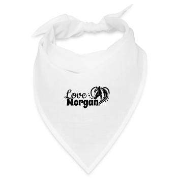 Morgan Love Herz Pferdekopf - Bandana Dreieckstuch - Weiß - Vorne