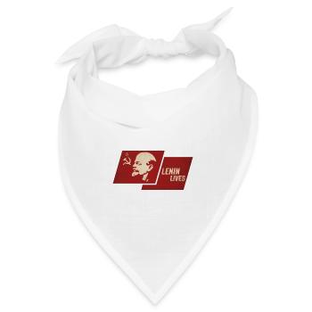 Lenin lebt Flagge - Bandana Dreieckstuch - Weiß - Vorne