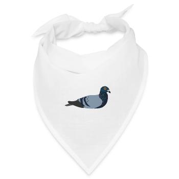 Taube  - Bandana Dreieckstuch - Weiß - Vorne