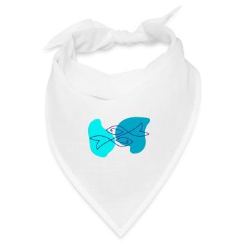 Fish One Line Drawing - Bandana Dreieckstuch - Weiß - Vorne
