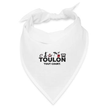Toulon Tout Court, rote und schwarze Symbole - Bandana Dreieckstuch - Weiß - Vorne