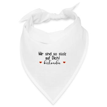 STOLZ ABSCHLUSS BESTANDEN SPRÜCHE - Bandana Dreieckstuch - Weiß - Vorne