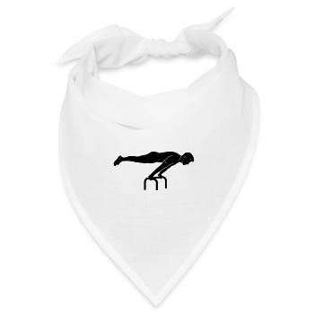 Lineare Abstraktion in kontrastierendem Schwarz - Bandana Dreieckstuch - Weiß - Vorne