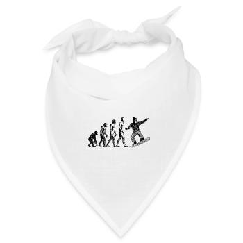 Evolution zum Snowboarder Grunge Design - Bandana Dreieckstuch - Weiß - Vorne