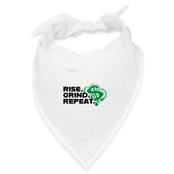 Rise Grind Repeat - Motivation - Bandana Dreieckstuch - Weiß - Vorne