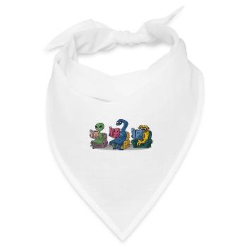 Lustige Monster lesen Selbsthilfebücher Bücherwurm - Bandana Dreieckstuch - Weiß - Vorne