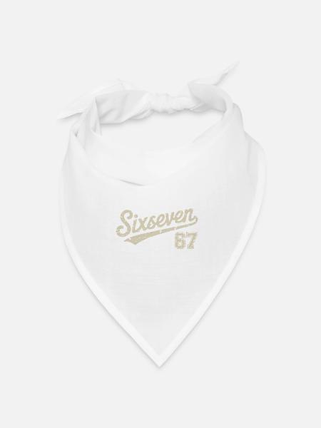 67 - Funny Six Seven T-Shirt - Bandana Dreieckstuch - Weiß