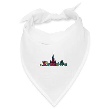 Antwerpener Stadtskyline-Kathedrale Moderne Linienkunst - Bandana Dreieckstuch - Weiß - Vorne