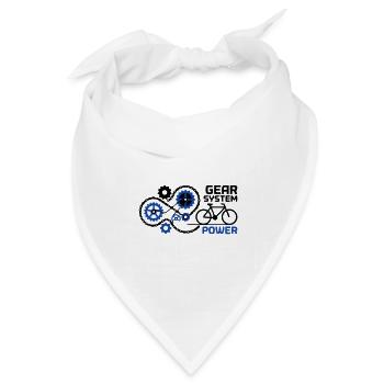  Geniales Gear System Fahrrad Nerd - Bandana Dreieckstuch - Weiß - Vorne