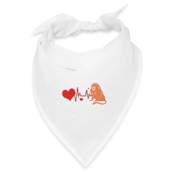 Tamarin Affe Affen Affenähnlich Affengesicht - Bandana Dreieckstuch - Weiß - Vorne
