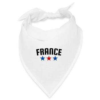 Frankreich 3 Sterne Design - Bandana Dreieckstuch - Weiß - Vorne