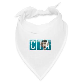 Flughafen Catania CTA - Bandana Dreieckstuch - Weiß - Vorne