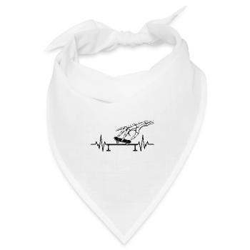  Herzschlag Fingerboard Fingerboarding Skateboard - Bandana Dreieckstuch - Weiß - Vorne