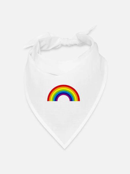 regenbogen - Bandana Dreieckstuch - Weiß