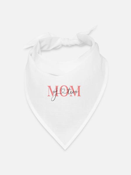 Mom of two! -personalisierbar - Bandana Dreieckstuch - Weiß