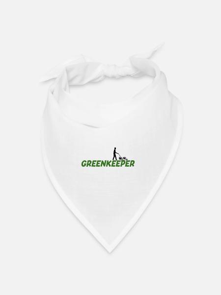 Greenkeeper Rasenmäher Gärtner Garten Geschenkidee - Bandana Dreieckstuch - Weiß