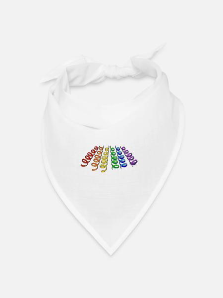 Girlanden Regenbogen - Bandana Dreieckstuch - Weiß