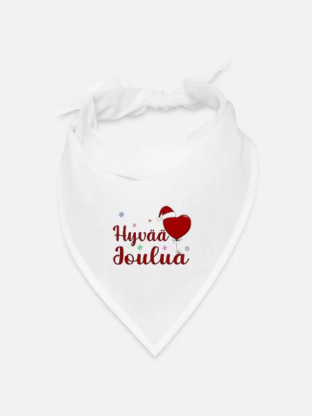 Hyvää Joulua Finnland - Bandana Dreieckstuch - Weiß