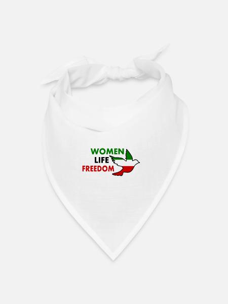 Women life freedom - Bandana Dreieckstuch - Weiß