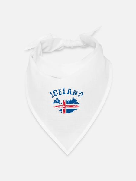 Island Landkarte Flagge used - Bandana Dreieckstuch - Weiß