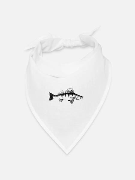 Zander Motiv - Bandana Dreieckstuch - Weiß