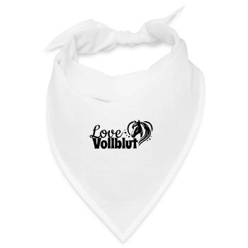 Vollblut Love Herz Pferdekopf - Bandana Dreieckstuch - Weiß - Vorne