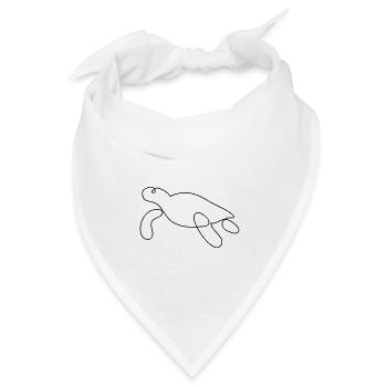 Schildkröte One-Line-Art - Bandana Dreieckstuch - Weiß - Vorne
