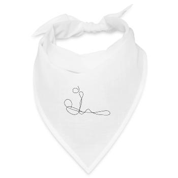 Fußballer Fine-Line-Art - Bandana Dreieckstuch - Weiß - Vorne
