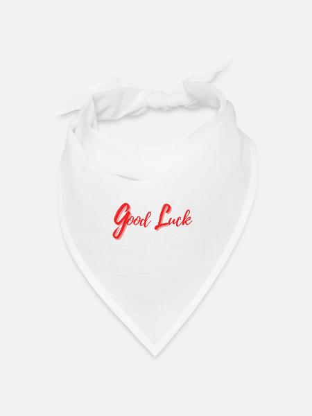 Viel Glück Design im kalligrafischen Stil - Bandana Dreieckstuch - Weiß
