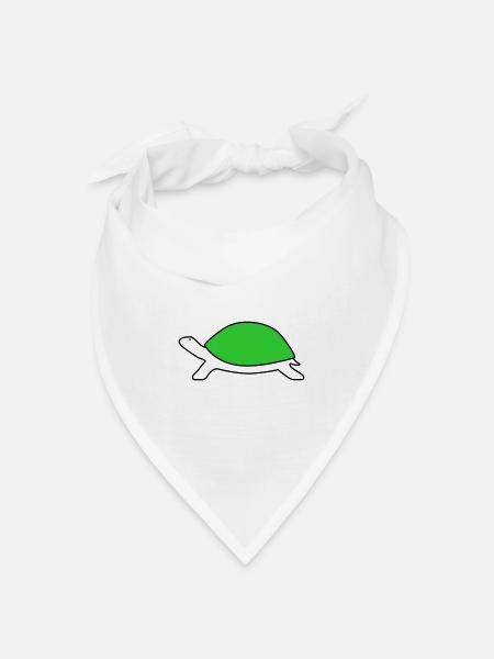 Schildkröte - Bandana Dreieckstuch - Weiß