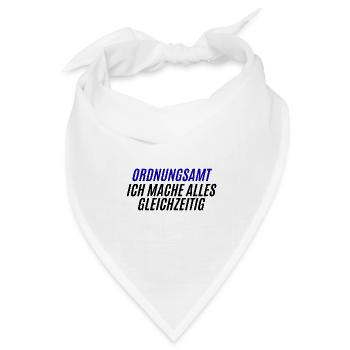 Ordnungsamt Blau Typo - Bandana Dreieckstuch - Weiß - Vorne