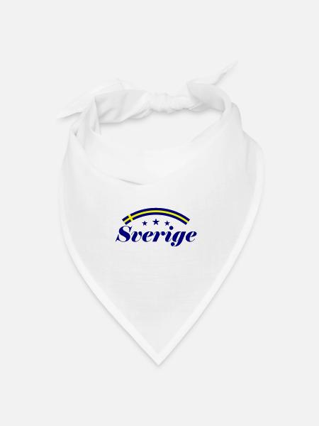 Schweden Fahne Sverige - Bandana Dreieckstuch - Weiß