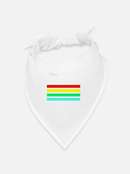 Retro Neonfarbige arc Streifenkomposition - Bandana Dreieckstuch - Weiß
