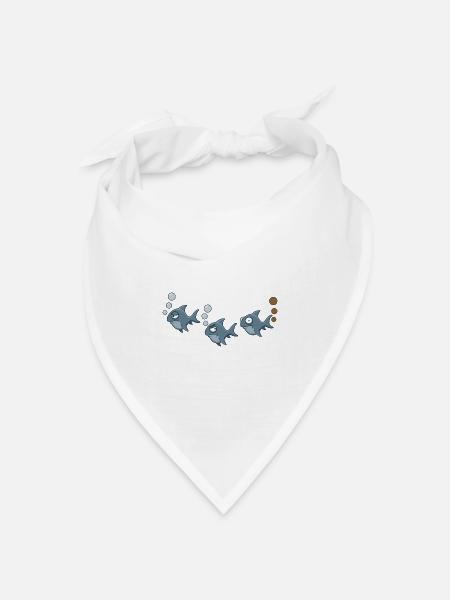 Lustiges Hai-Trio - Bandana Dreieckstuch - Weiß