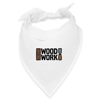 Wood Work Schriftzug Logo - Bandana Dreieckstuch - Weiß - Vorne