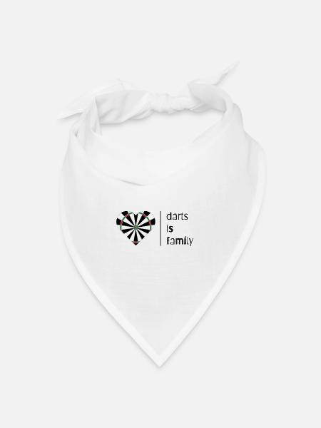 Darts is family (dark) - Bandana Dreieckstuch - Weiß