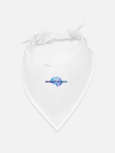 Migräne-Krieger (blaue Gehirn-Ausgabe) - Bandana Dreieckstuch - Weiß