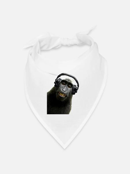 Hemd Monkey Music von Custom - Bandana Dreieckstuch - Weiß