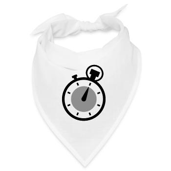 uhr zeit watch clock time hourglass sanduhr7 - Bandana Dreieckstuch - Weiß - Vorne