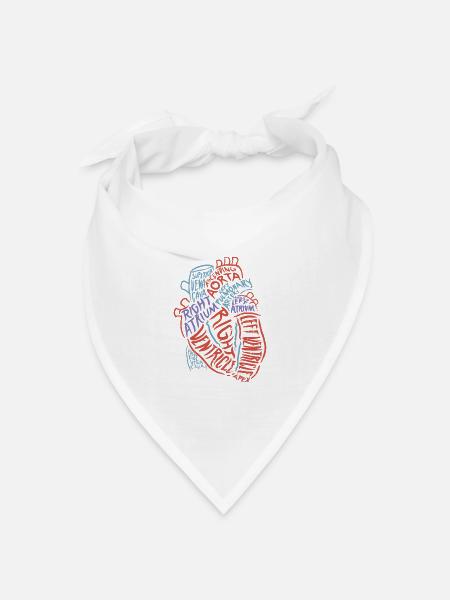 Herz Anatomie Biologie Geschenk Aorta Herzschlag - Bandana Dreieckstuch - Weiß