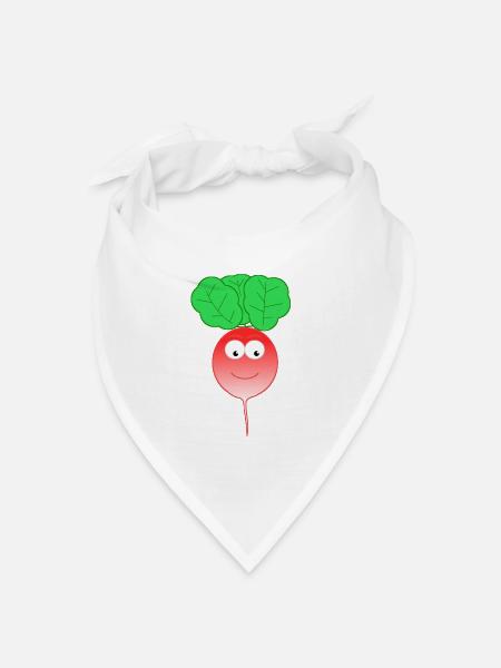 Radieschen Geschenk Geschenkidee Vegan Sport - Bandana Dreieckstuch - Weiß