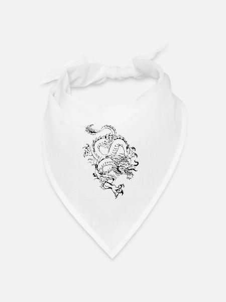 Chinese Dragon 2 von DK - Bandana Dreieckstuch - Weiß