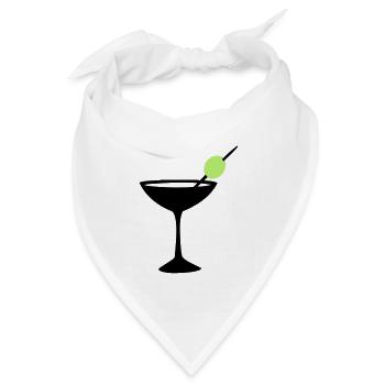 Cocktail Martini trinken - Bandana Dreieckstuch - Weiß - Vorne