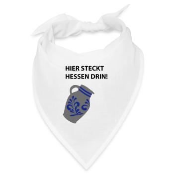 Hier steckt Hessen drin! - Bandana Dreieckstuch - Weiß - Vorne