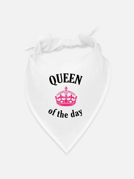 Queen of the day - Bandana Dreieckstuch - Weiß