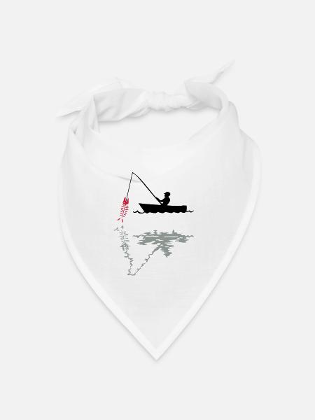 angler angeln fischen - Bandana Dreieckstuch - Weiß