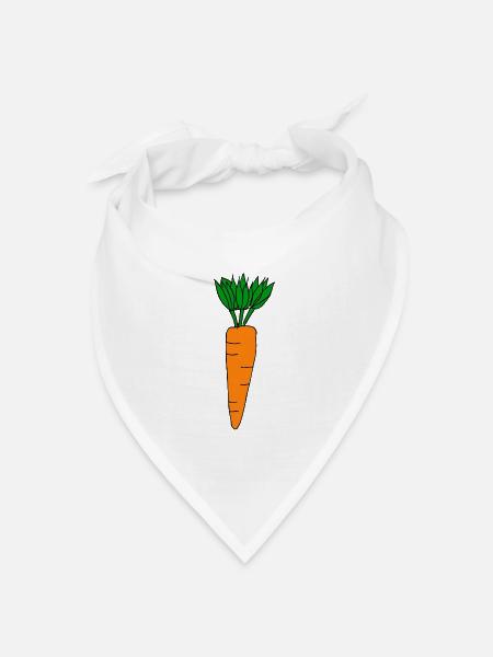 Karotte - Bandana Dreieckstuch - Weiß