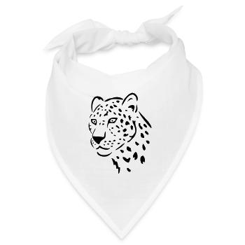 leopard raubkatze - Bandana Dreieckstuch - Weiß - Vorne