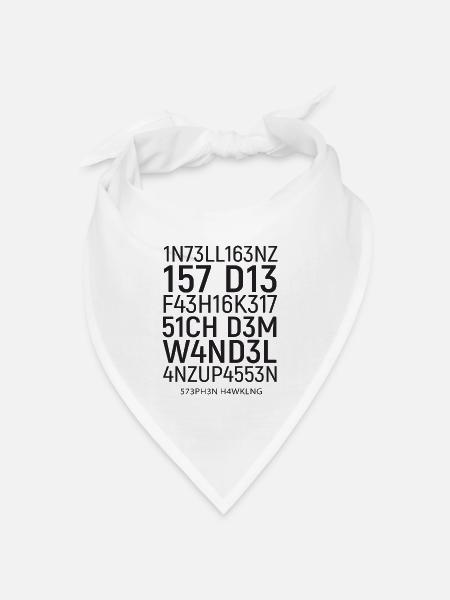 Intelligenz ist die Fähigkeit... Knifflig, Mathe - Bandana Dreieckstuch - Weiß
