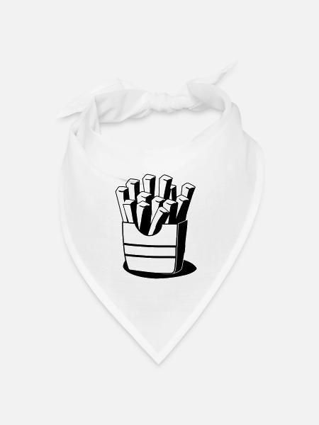 fast food pommes frites - Bandana Dreieckstuch - Weiß